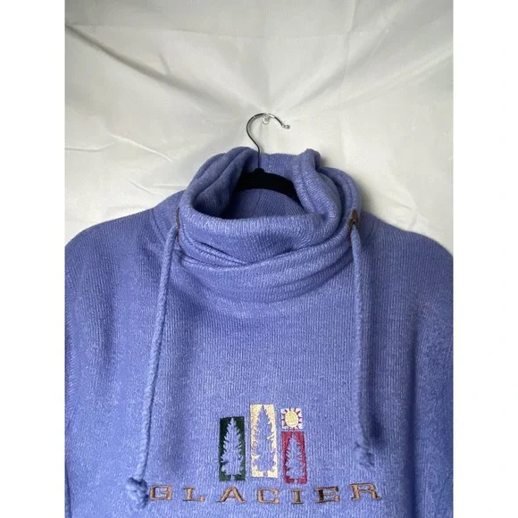 Renegade Glacier Pullover Sweatshirt Cowl Neck Embroidered Lavender Purple small - Picture 5 of 8